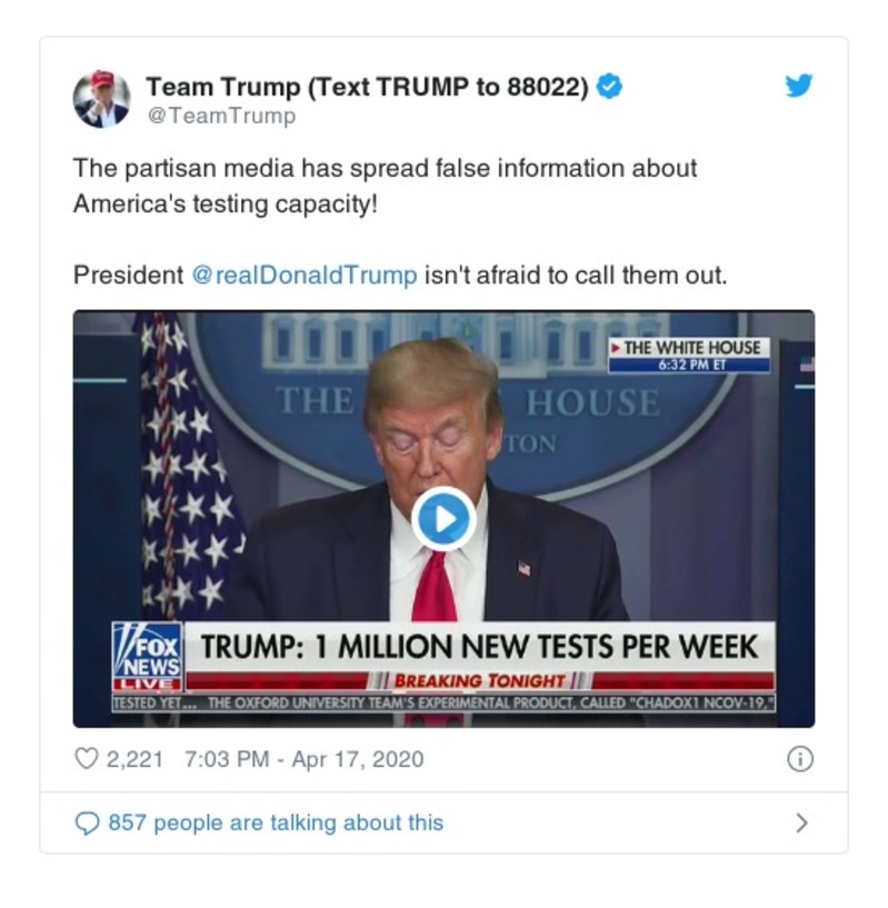 Post image from Donald Trump