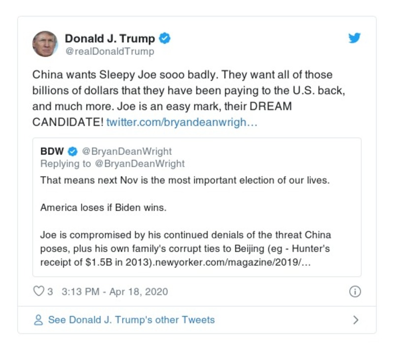 Post preview from Donald Trump