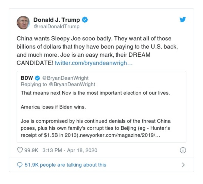 Post preview from Donald Trump