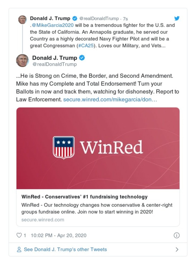 Post image from Donald Trump