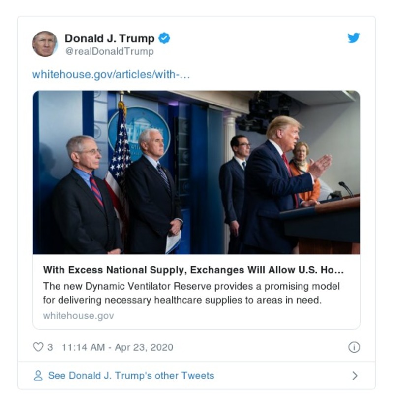 Post image from Donald Trump