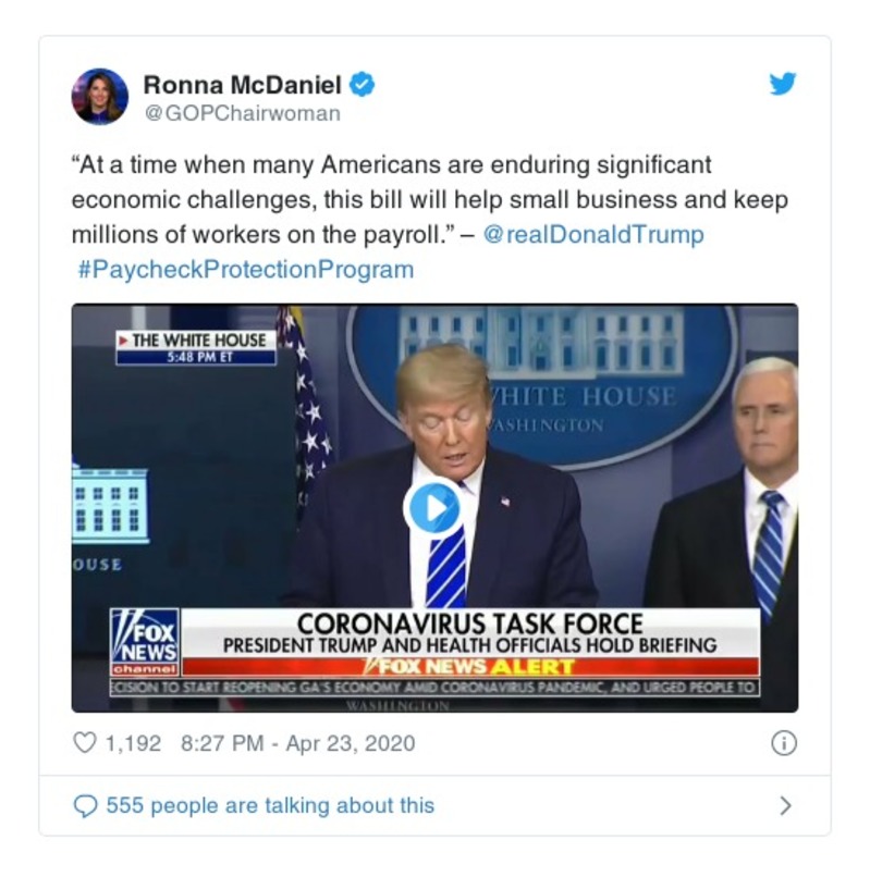 Post image from Donald Trump