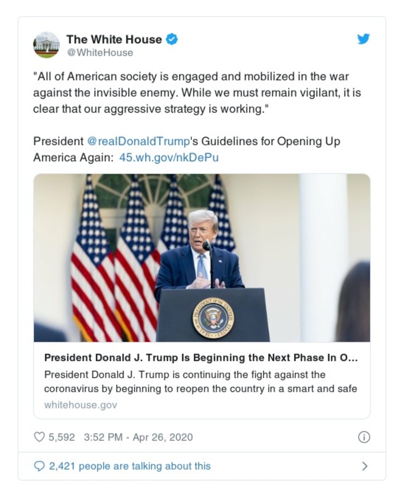 Post image from Donald Trump