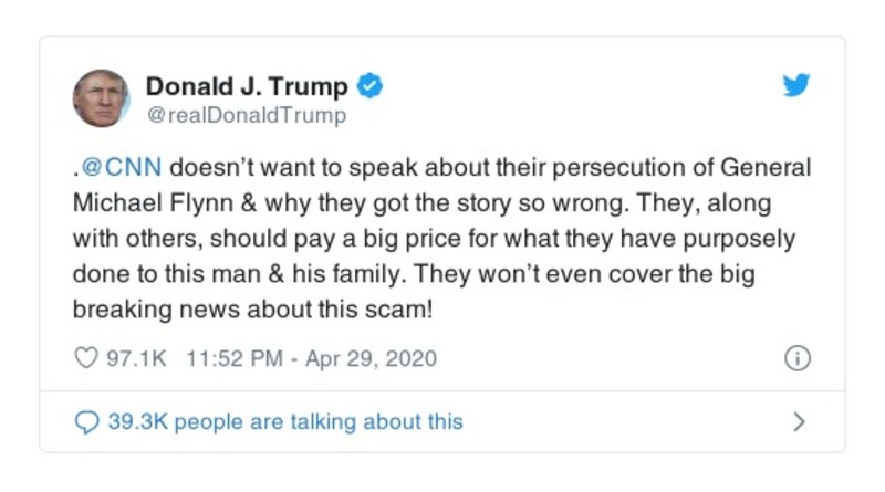 Post preview from Donald Trump