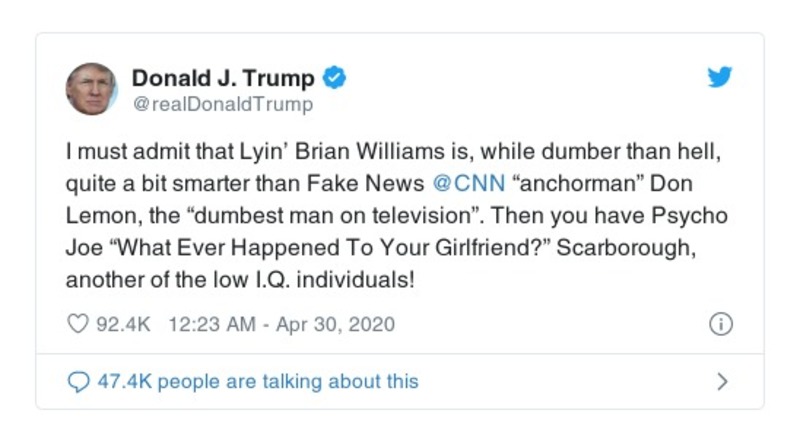 Post preview from Donald Trump