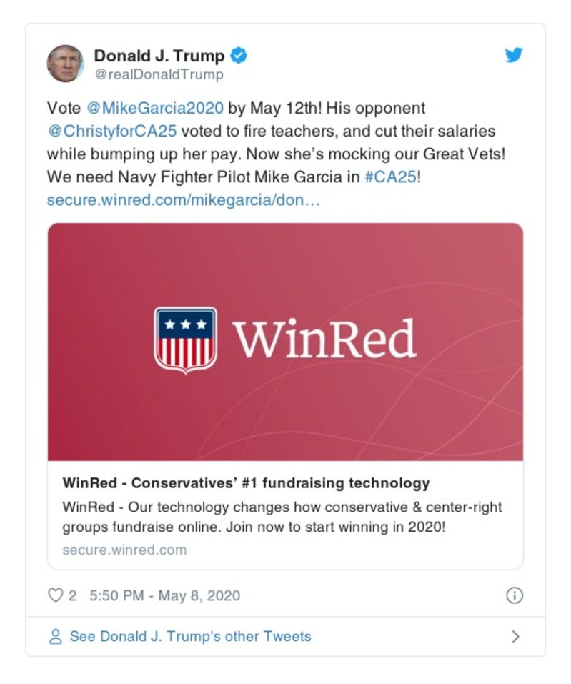 Post image from Donald Trump