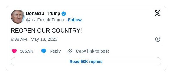 Post image from Donald Trump