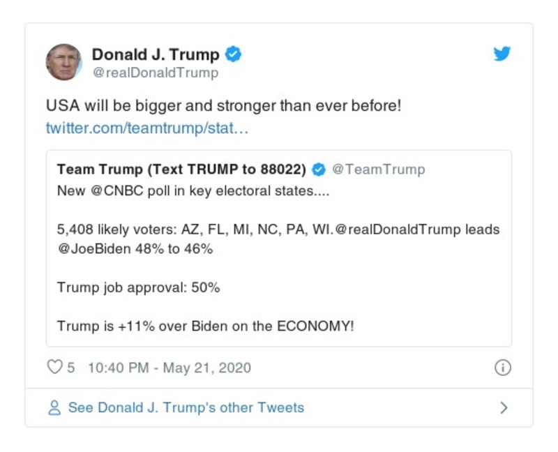 Post image from Donald Trump