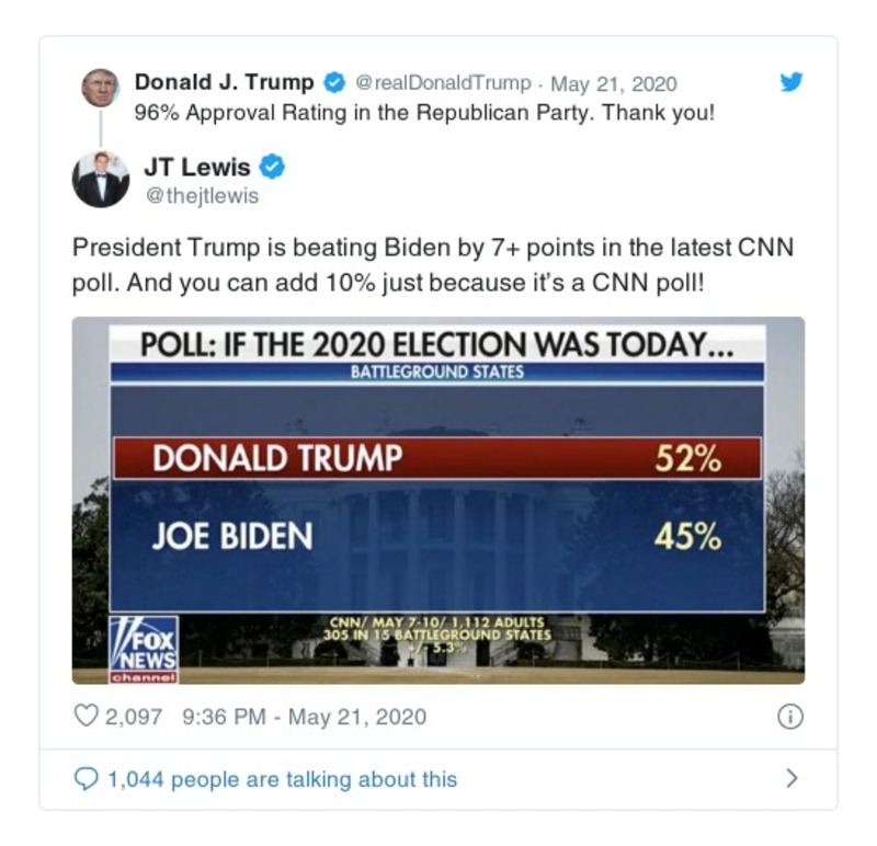 Post preview from Donald Trump