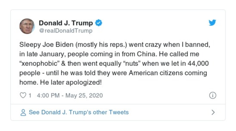 Post preview from Donald Trump