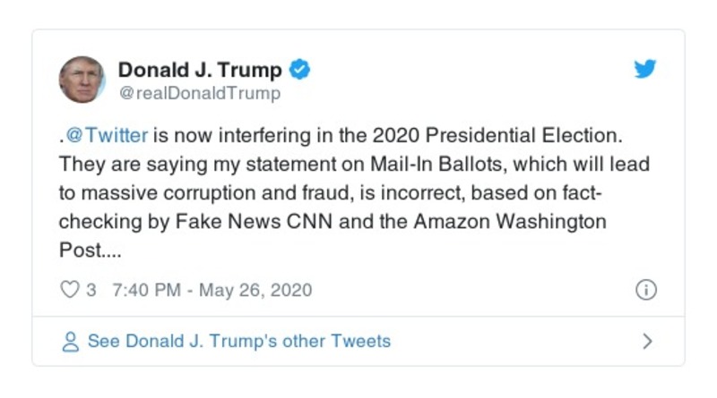 Post preview from Donald Trump