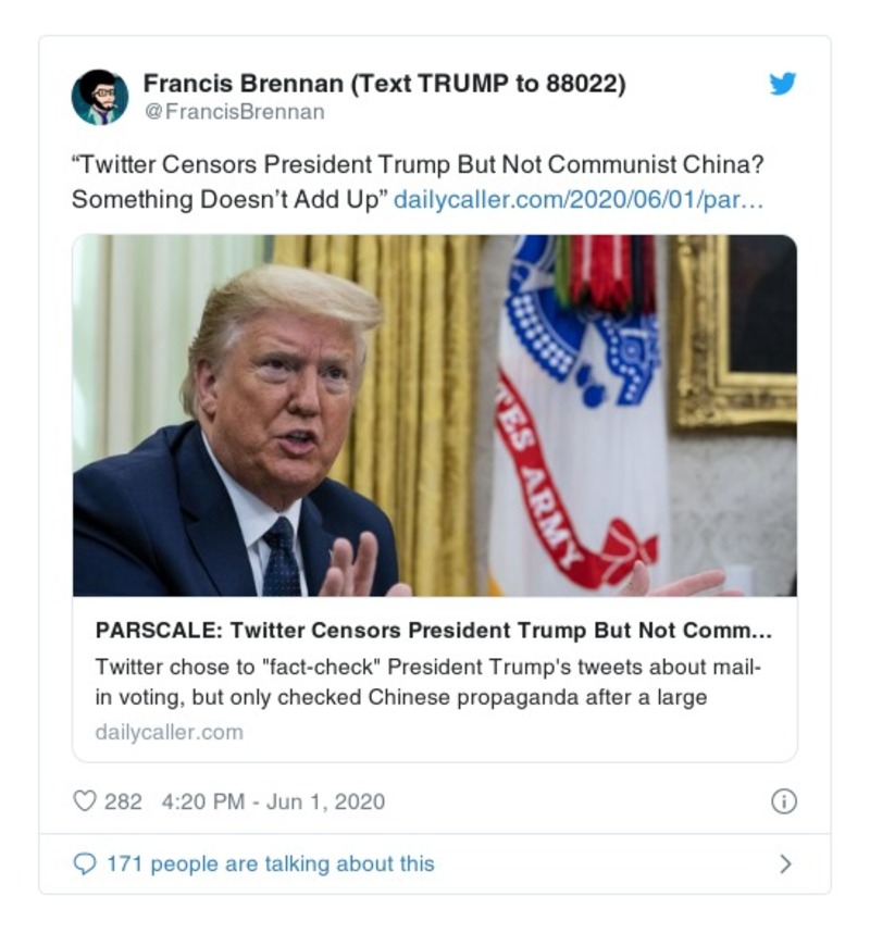 Post preview from Donald Trump