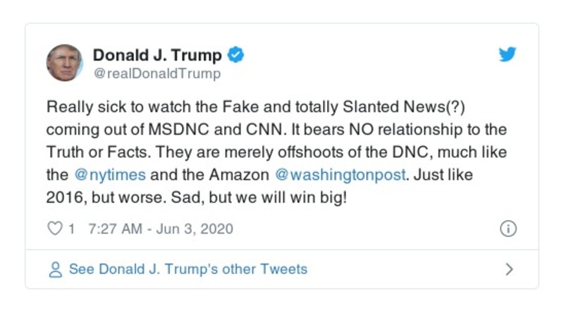 Post preview from Donald Trump