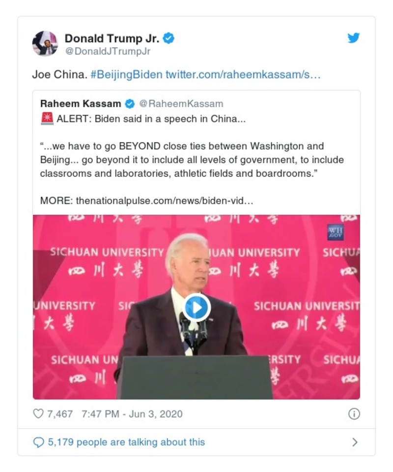 Post preview from Donald Trump