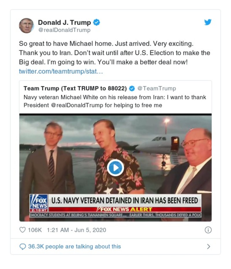 Post preview from Donald Trump