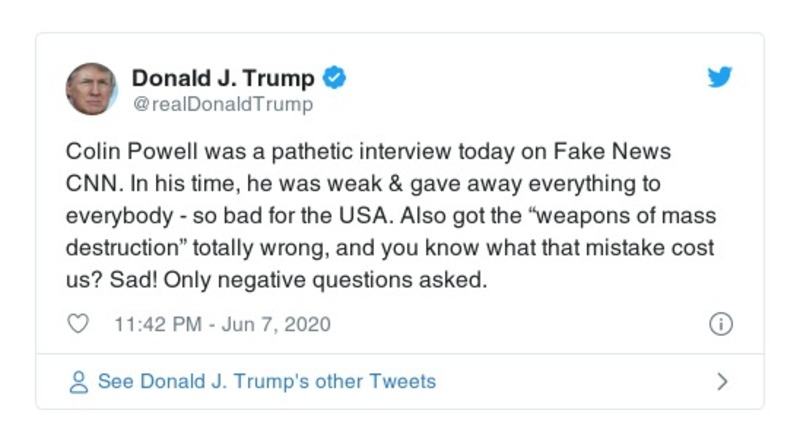 Post preview from Donald Trump