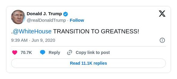 Post image from Donald Trump