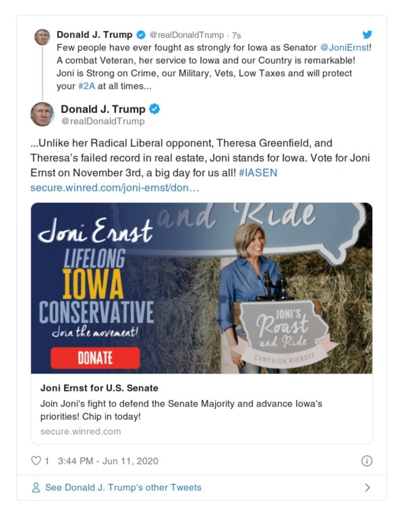 Post image from Donald Trump