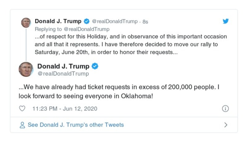 Post image from Donald Trump