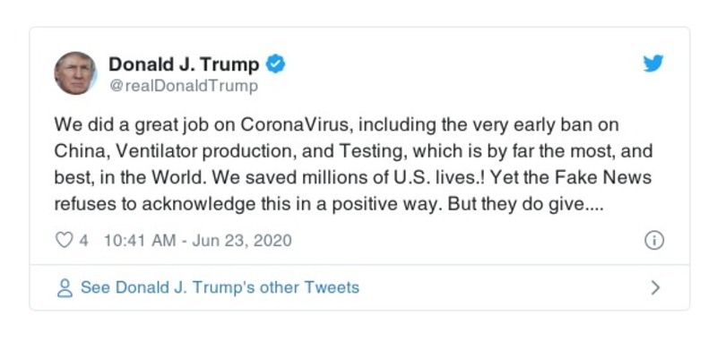 Post preview from Donald Trump