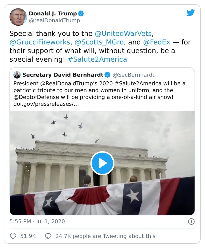 Post image from Donald Trump