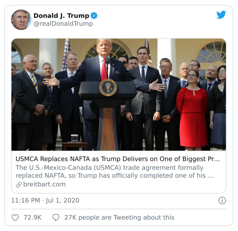 Post image from Donald Trump