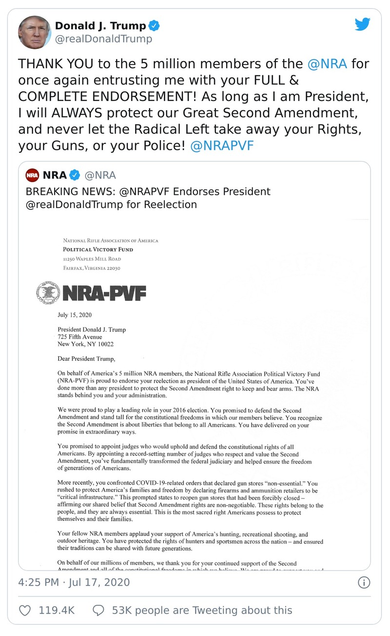 Post image from Donald Trump