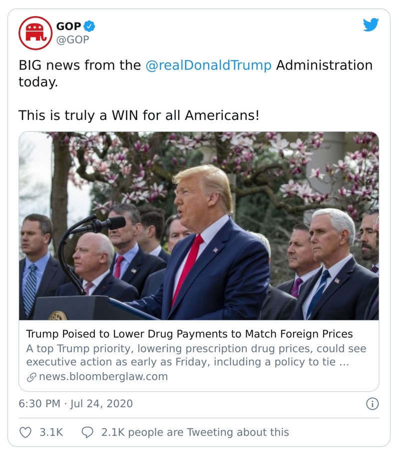 Post image from Donald Trump