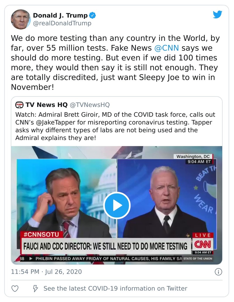 Post preview from Donald Trump