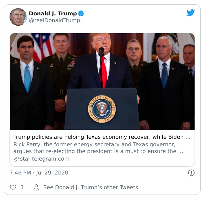 Post image from Donald Trump