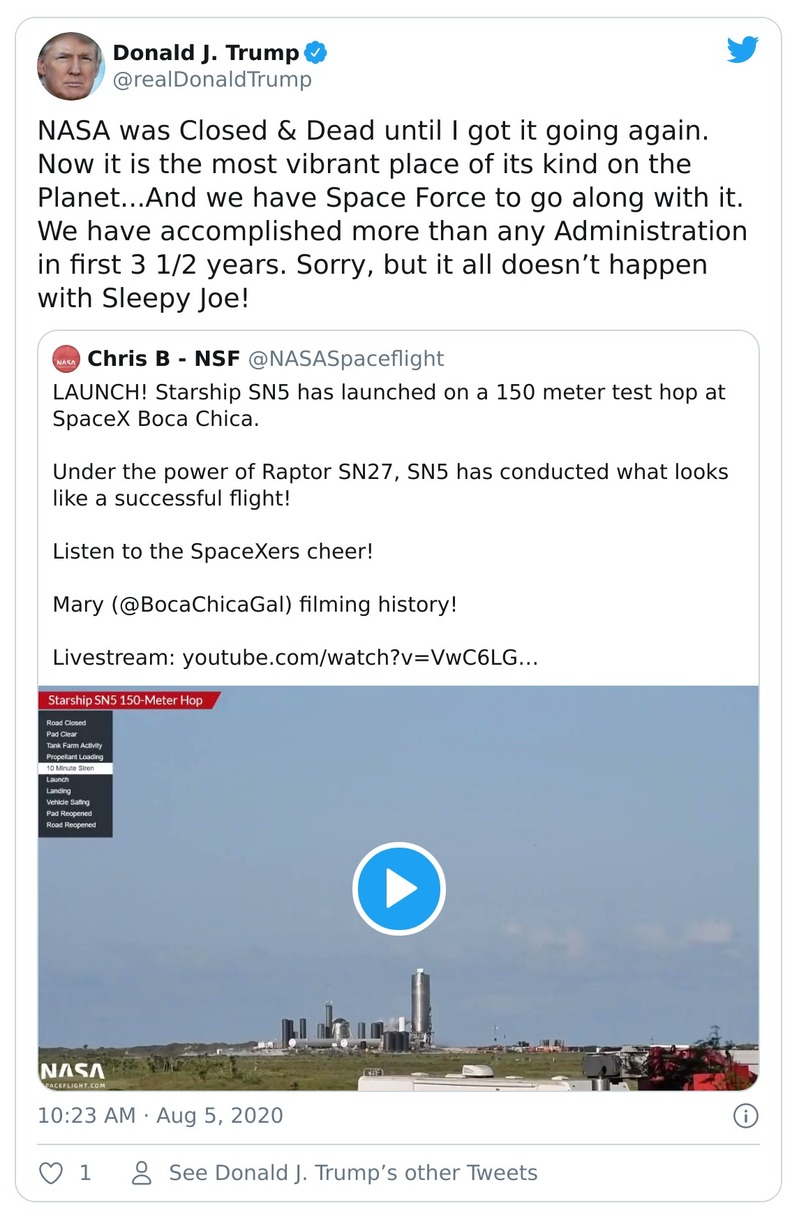 Post image from Donald Trump