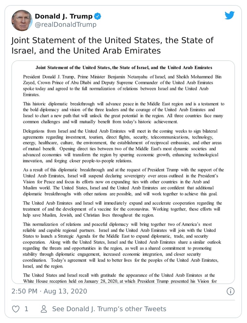 Post preview from Donald Trump