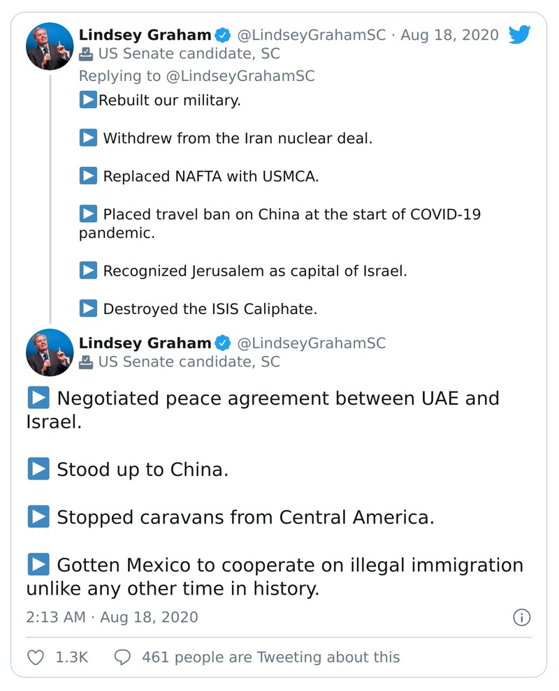 Post preview from Donald Trump