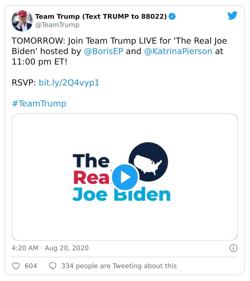 Post image from Donald Trump