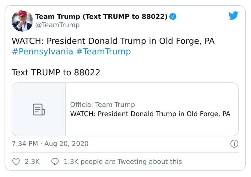 Post image from Donald Trump