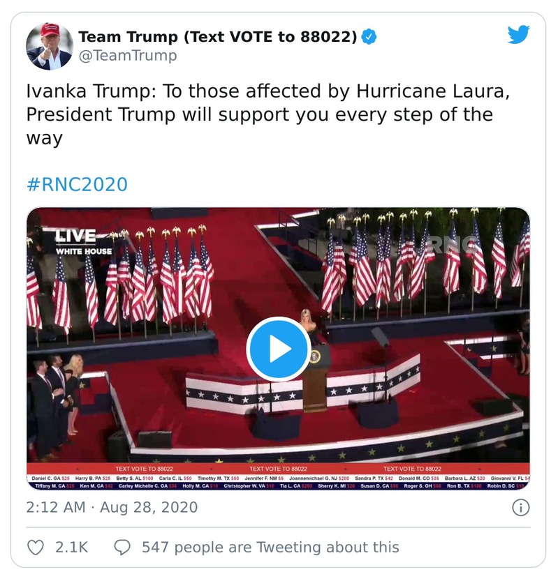 Post image from Donald Trump