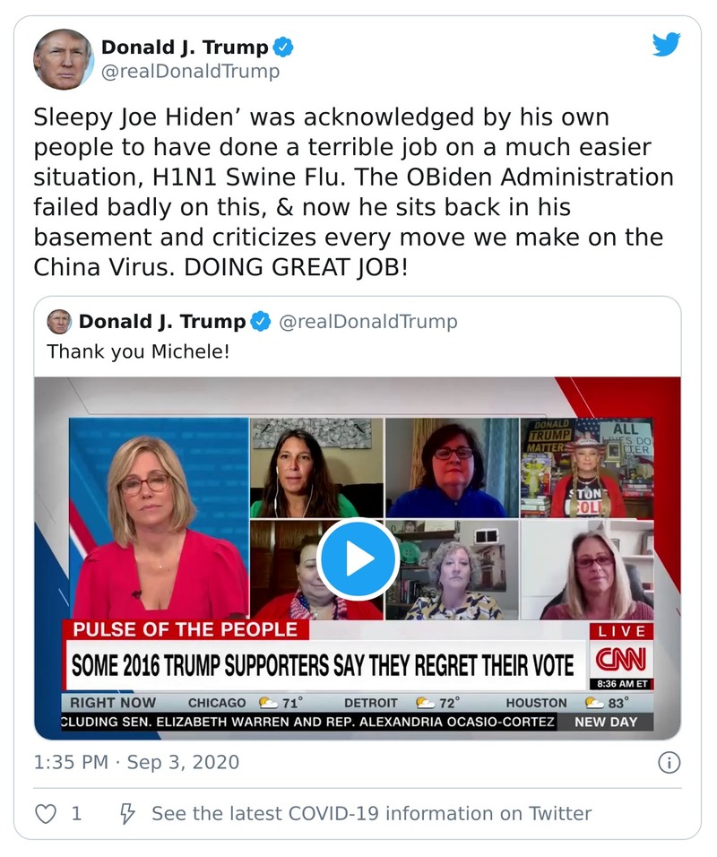 Post preview from Donald Trump