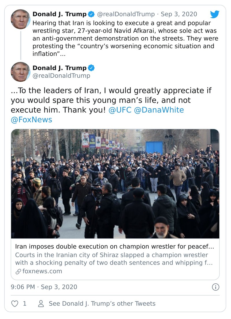 Post preview from Donald Trump