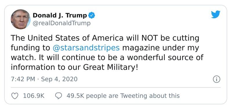 Post image from Donald Trump