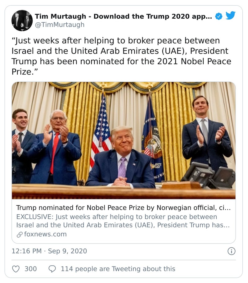 Post preview from Donald Trump