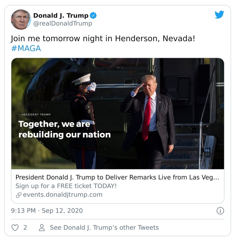 Post image from Donald Trump