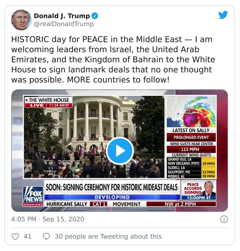 Post preview from Donald Trump