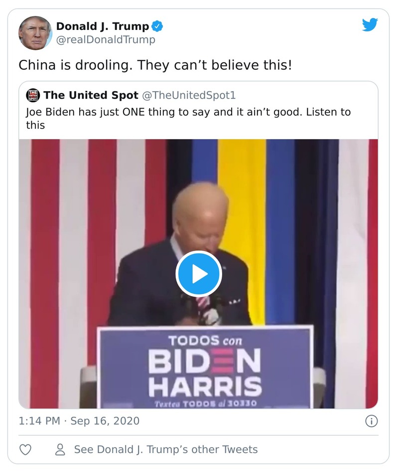 Post preview from Donald Trump