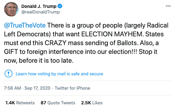 Post image from Donald Trump