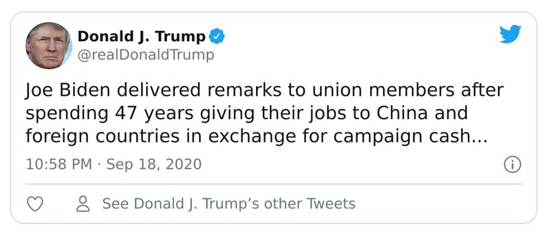 Post preview from Donald Trump