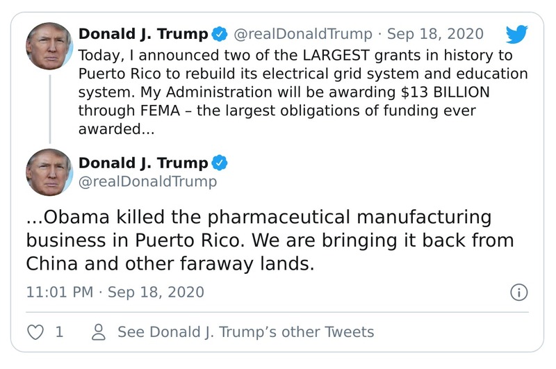 Post preview from Donald Trump