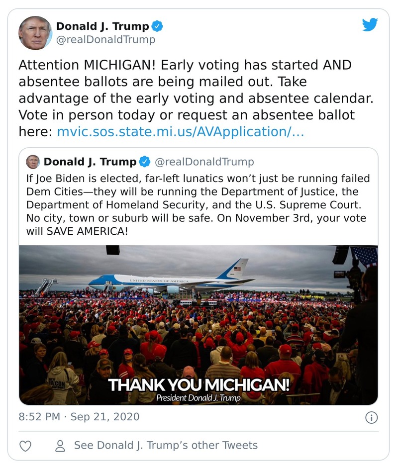 Post image from Donald Trump