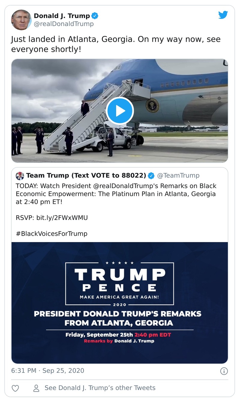 Post image from Donald Trump