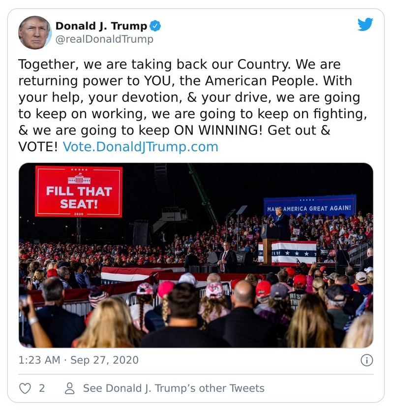 Post image from Donald Trump