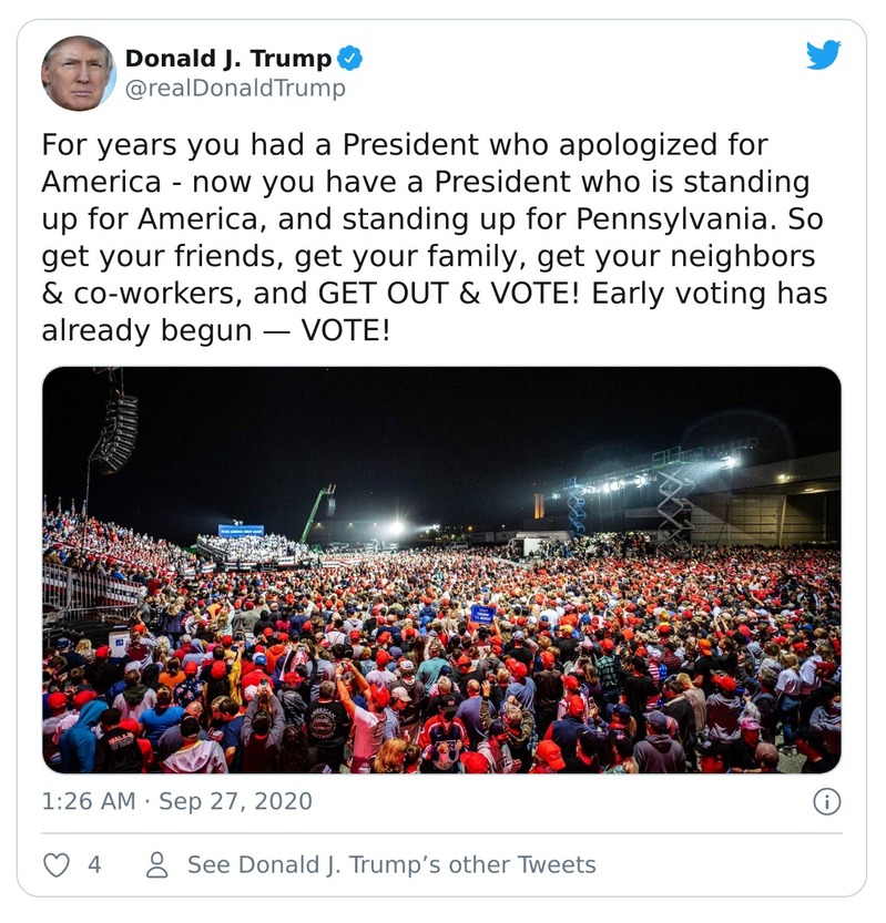 Post image from Donald Trump